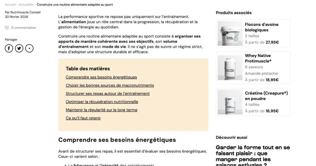 Exemple carrousel de produits recommandés