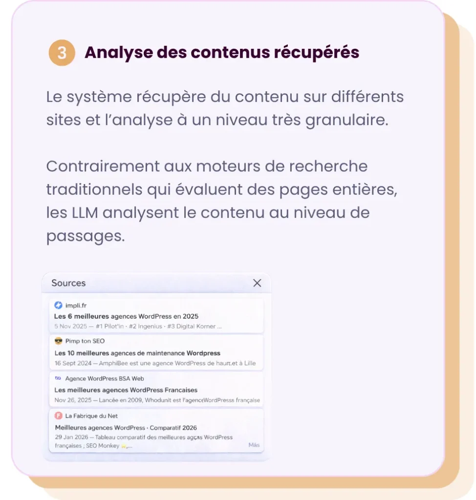 Analyse des contenus récupérés