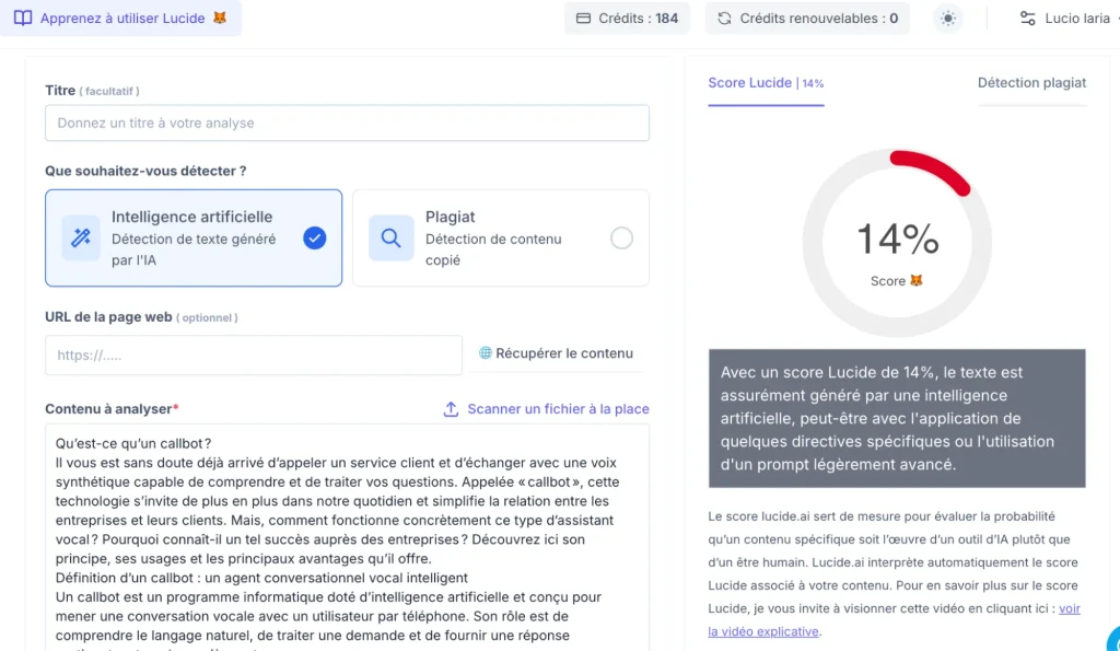 Détecteur de contenu IA