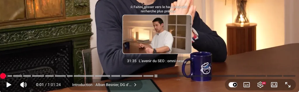 VSEO - Rendu du chapitrage d'une vidéo