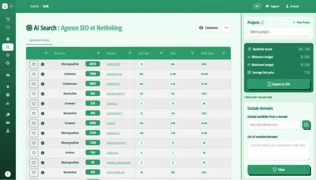 Résultat AI Search