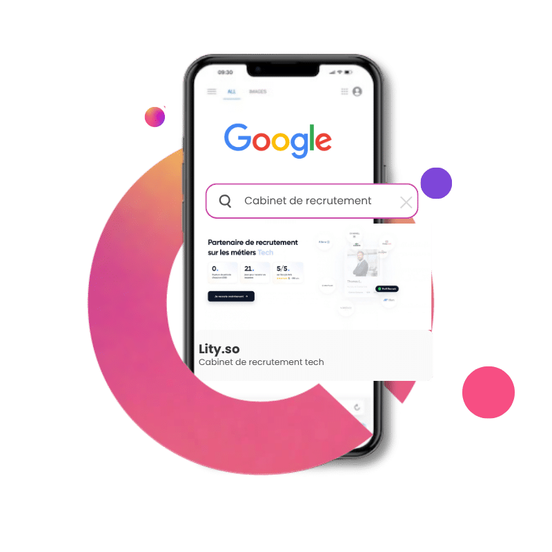 Résultat Lity.so en tête sur la requête « cabinet de recrutement » dans Google